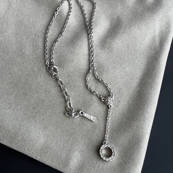 Elegant D’orlan Silver Necklace with Crystal Accents - Picture 7 of 8